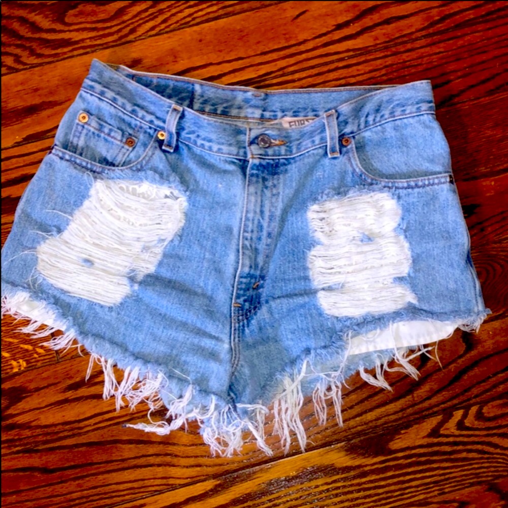 Furst of a Kind LF Distressed Lace Cutoff Shorts